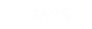ALTEC-Logo in Weiß auf transparentem Hintergrund – Partner von ETECH Schmid u. Pachler Elektrotechnik